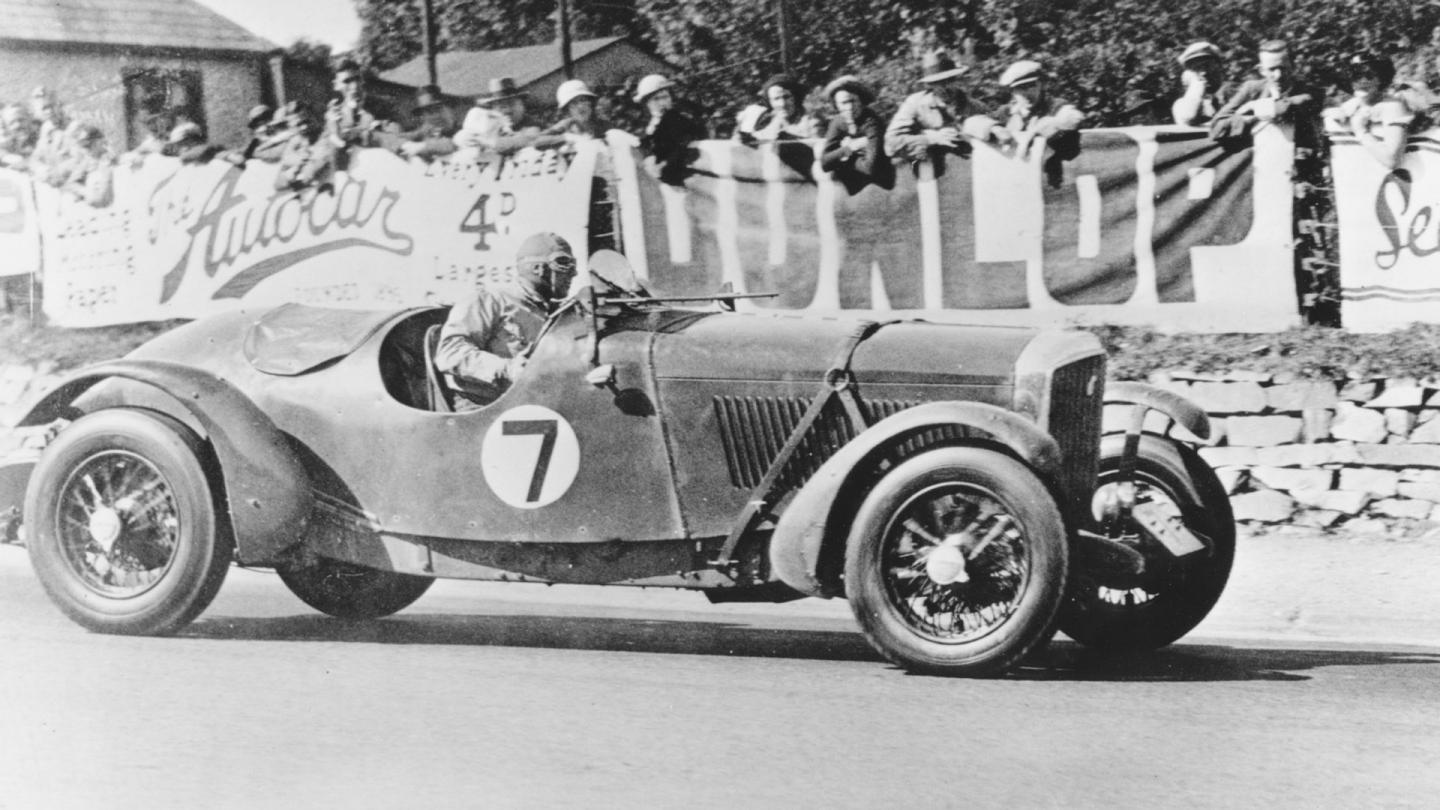 Eddie Hall racing his Derby built racer during the Ulster TT