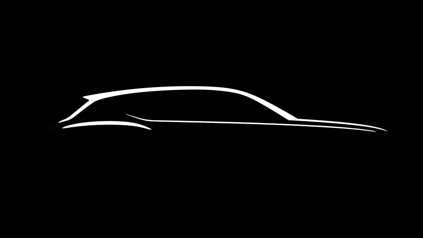 The silhoutte outline of the first Electric Bentley