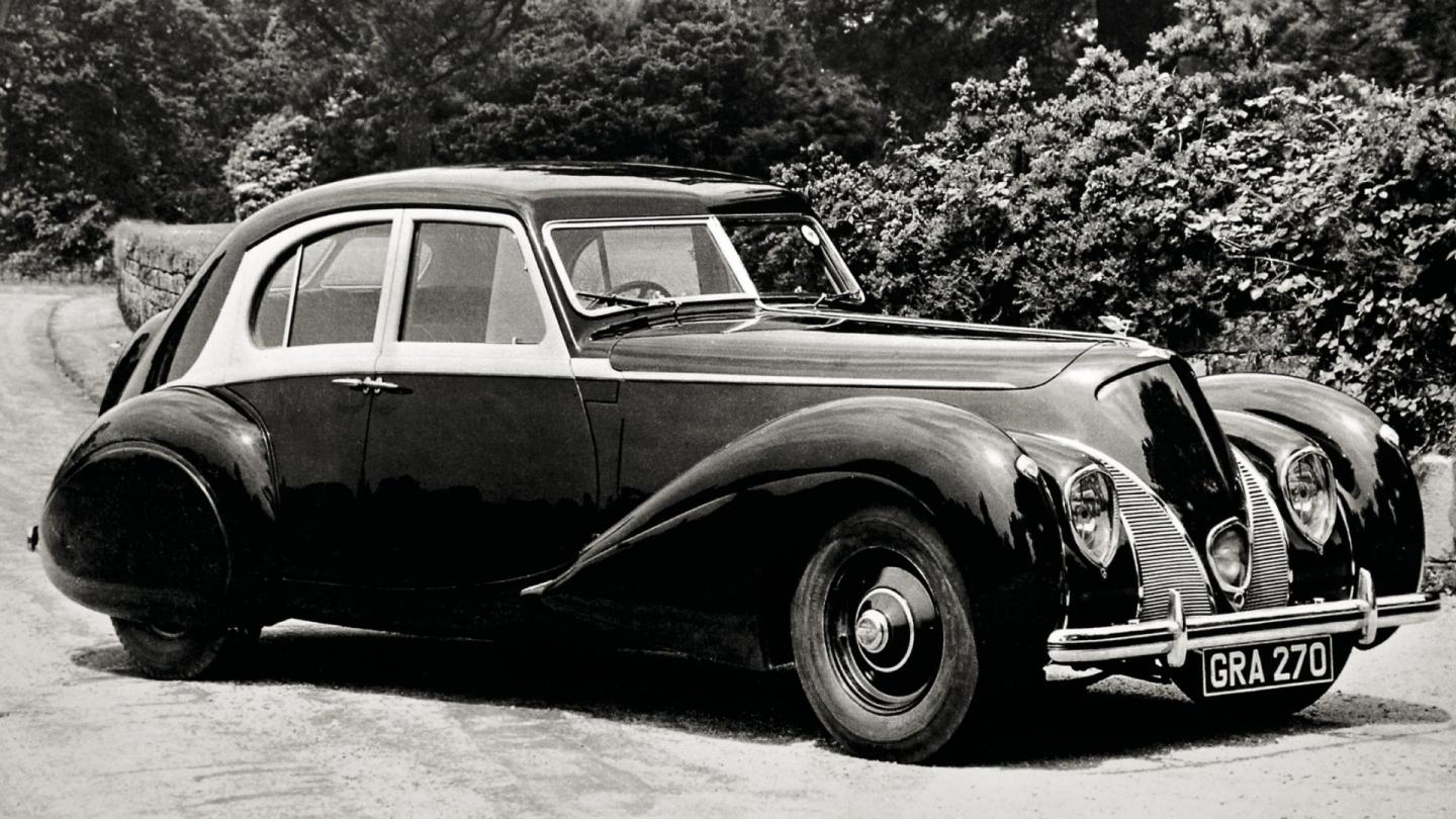 A front three quarter of the original Bentley Corniche in period prior to it's destruction during a test drive