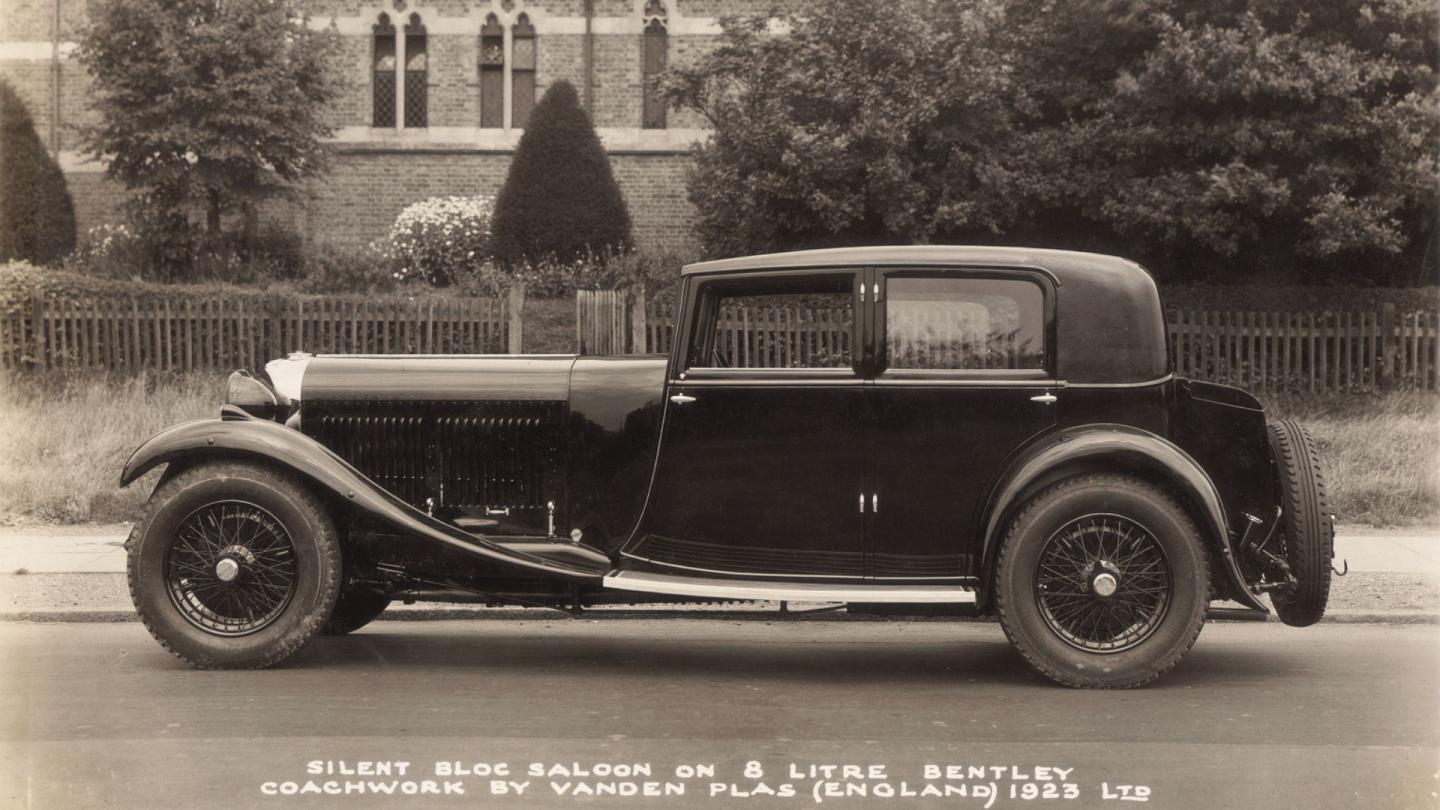 Side profile of the infamous Bentely 8 Litre with all black coachwork
