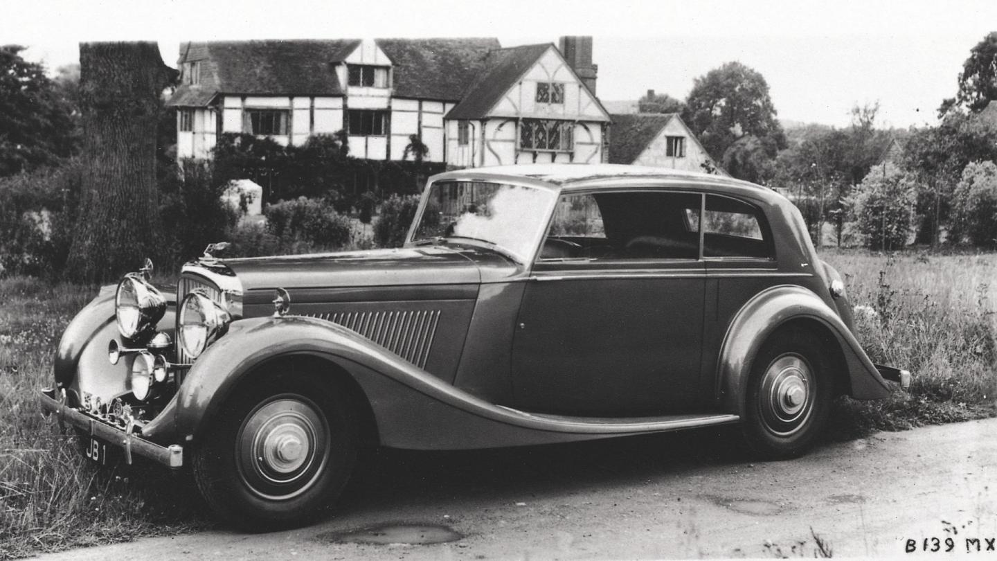 Front three quarter of the 4¼ Litre Derby Bentley also known as the silent sports car