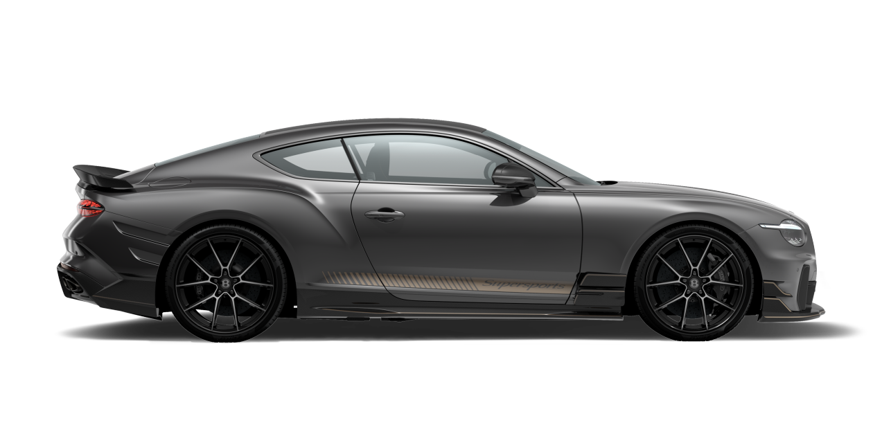 Side profile of an Antracite Satin Bentley Supersports