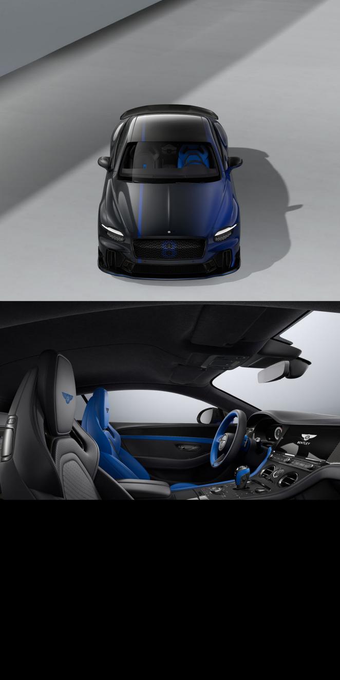 Front shot and front cross cabin of the Electric Blue specification