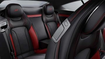 Bentley Continental GT S rear seats featuring Beluga and Hotspur hide with fluted seat ‘S’ design.