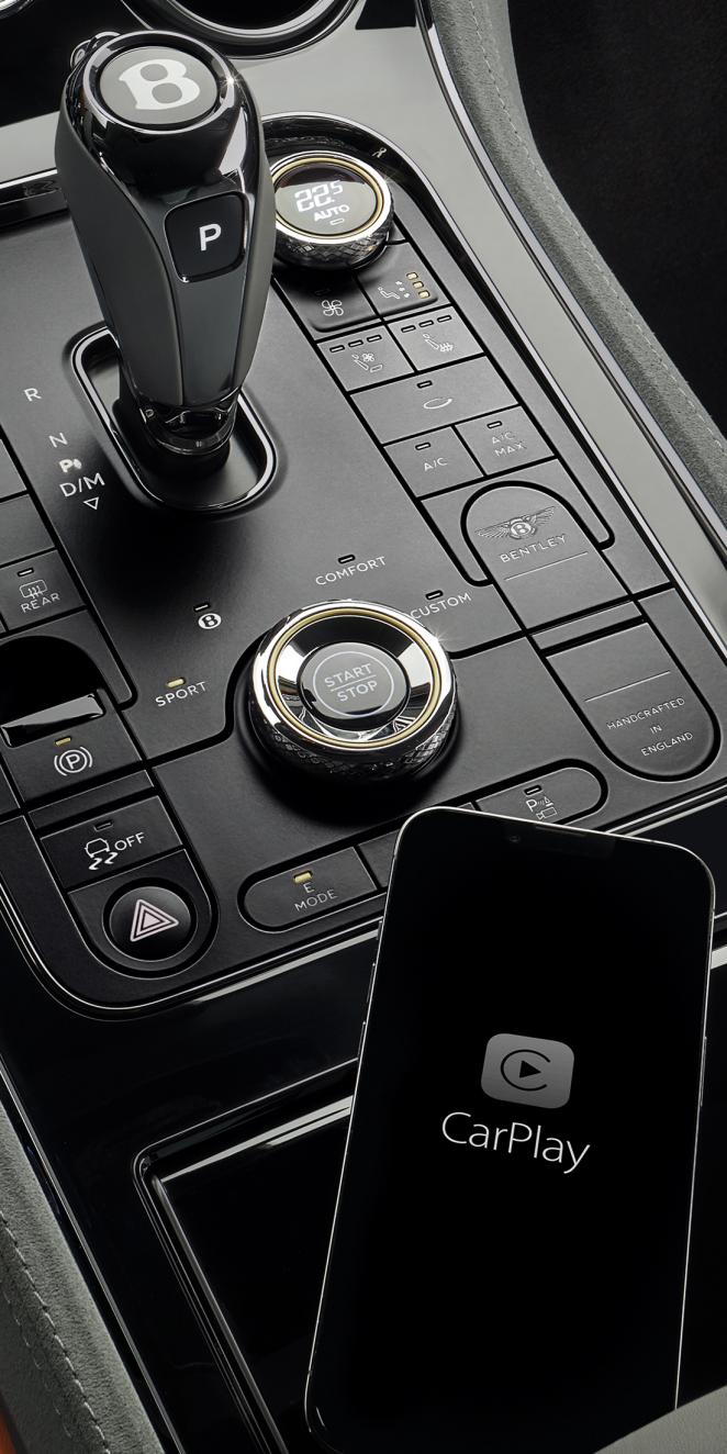 Close up of the driver controls of the new Bentley Continental GTC Speed featuring the interior blackline package