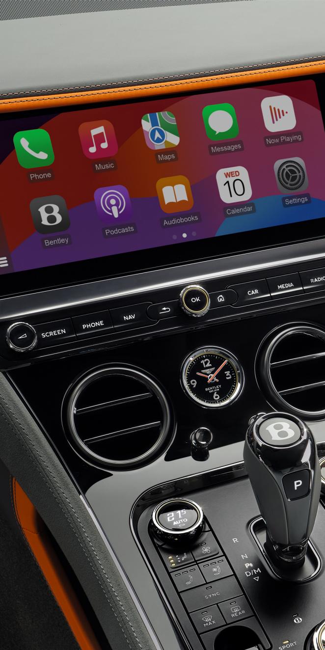 Close up of the MMI in the new Bentley Continental GTC Speed