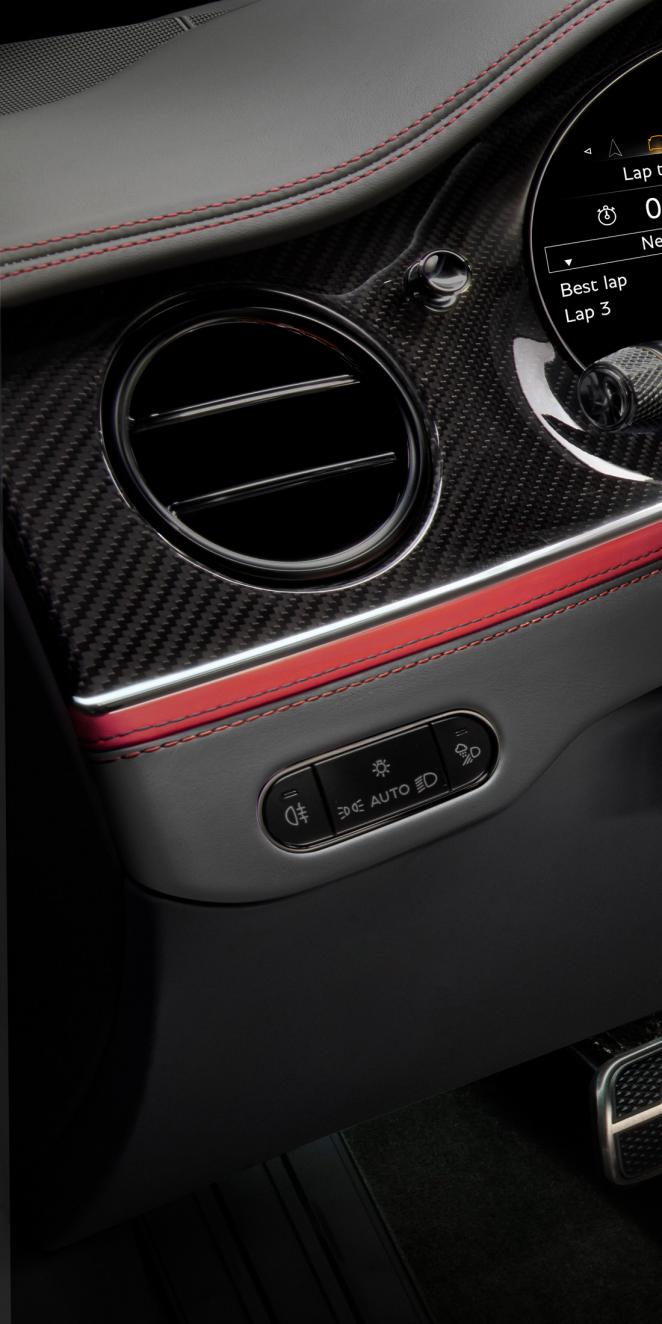 Close up of dark chrome bullseye vent in the new Flying Spur Speed