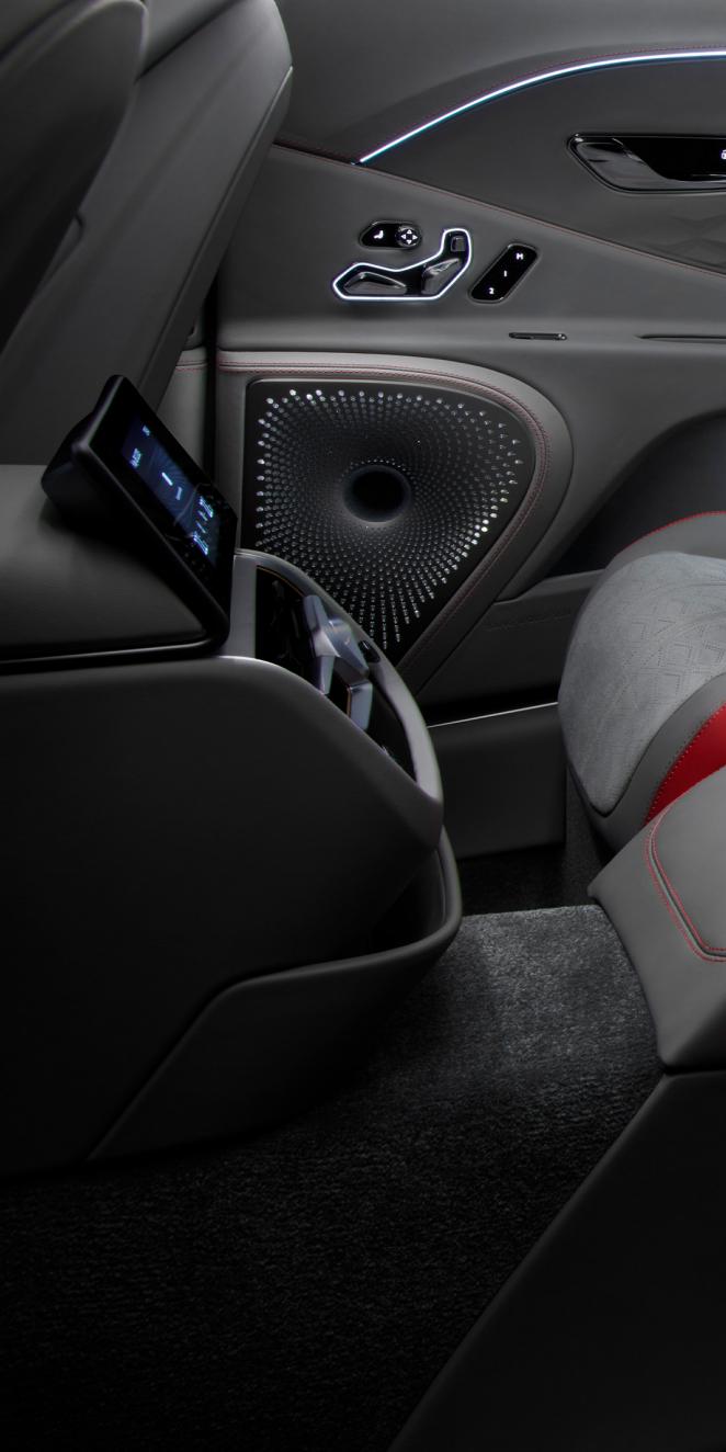 Cloe up of the Bentley Signature Audio system