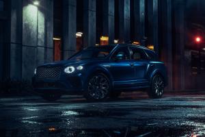 Bentley Bentayga Artenara Edition in Sequin Blue parked in an urban environment