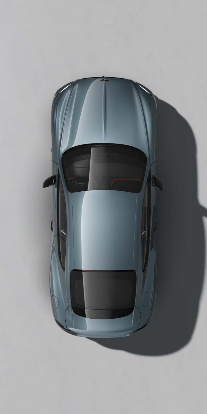 Top view of the new Continental GT S in a Thunder grey exterior grey